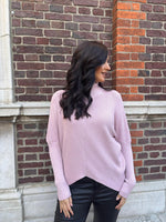 Pink Ribbed Dip Hem Jumper Vicky